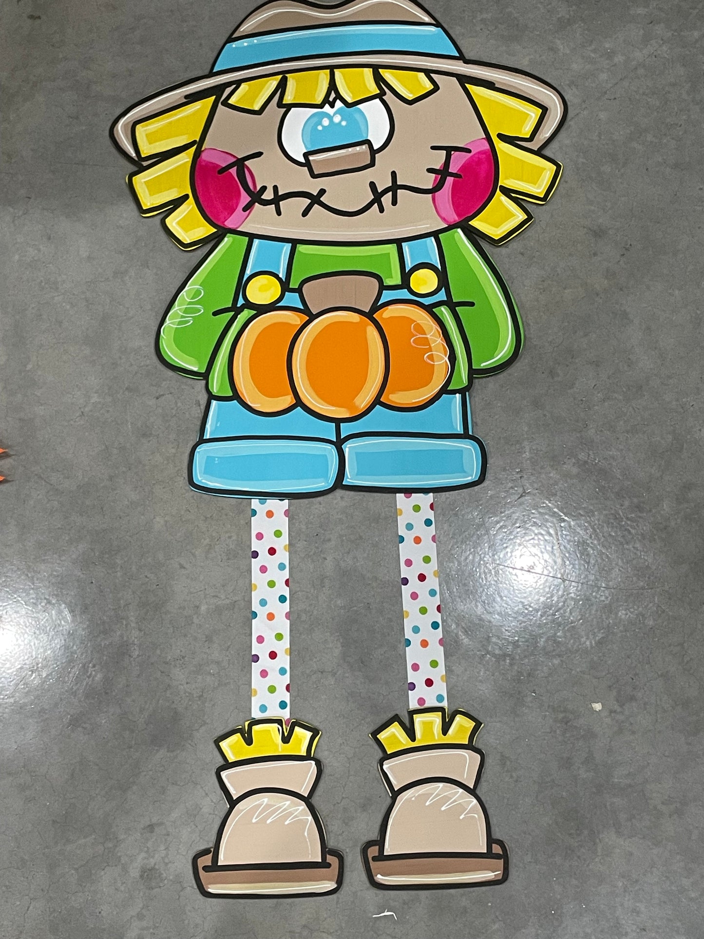 Scarecrow Door hanger w/ribbon legs